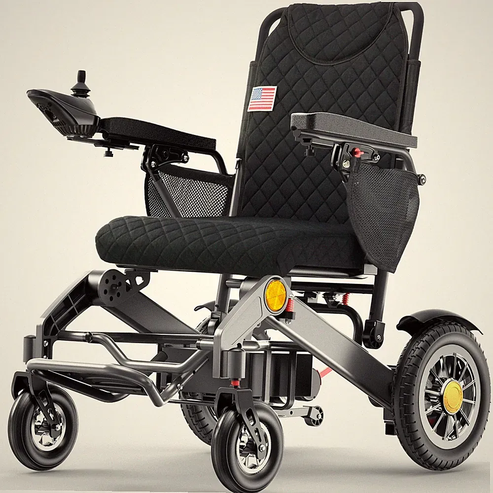 30 Mile Range Foldable Electric Wheelchairs for Adults & Seniors, Black