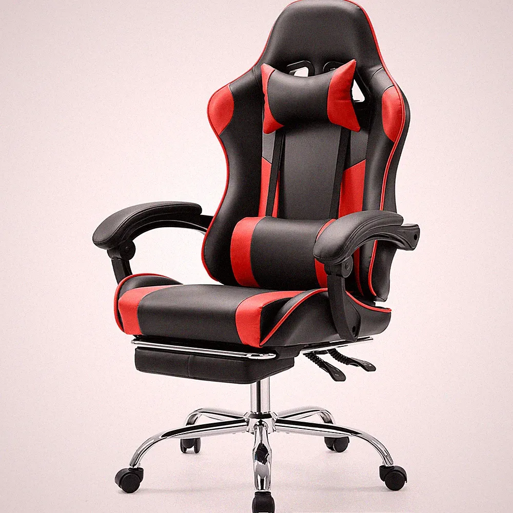 Ergonomic Gaming Chair with Adjustable Recliner, Swivel Seat, PU Leather