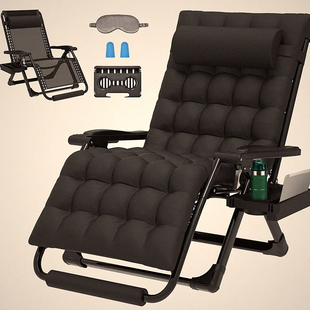 Oversized Zero Gravity Chair, 33In XXL Zero Gravity Recliner Lounge Chair, An...