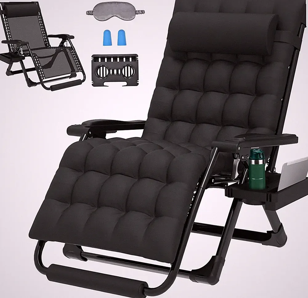 Oversized Zero Gravity Chair, 33In XXL Zero Gravity Recliner Lounge Chair, anti