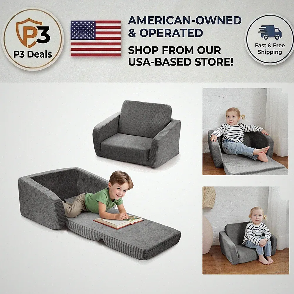 Portable Kids Chair Lounger with Washable Cover - Perfect for All-Day Comfort