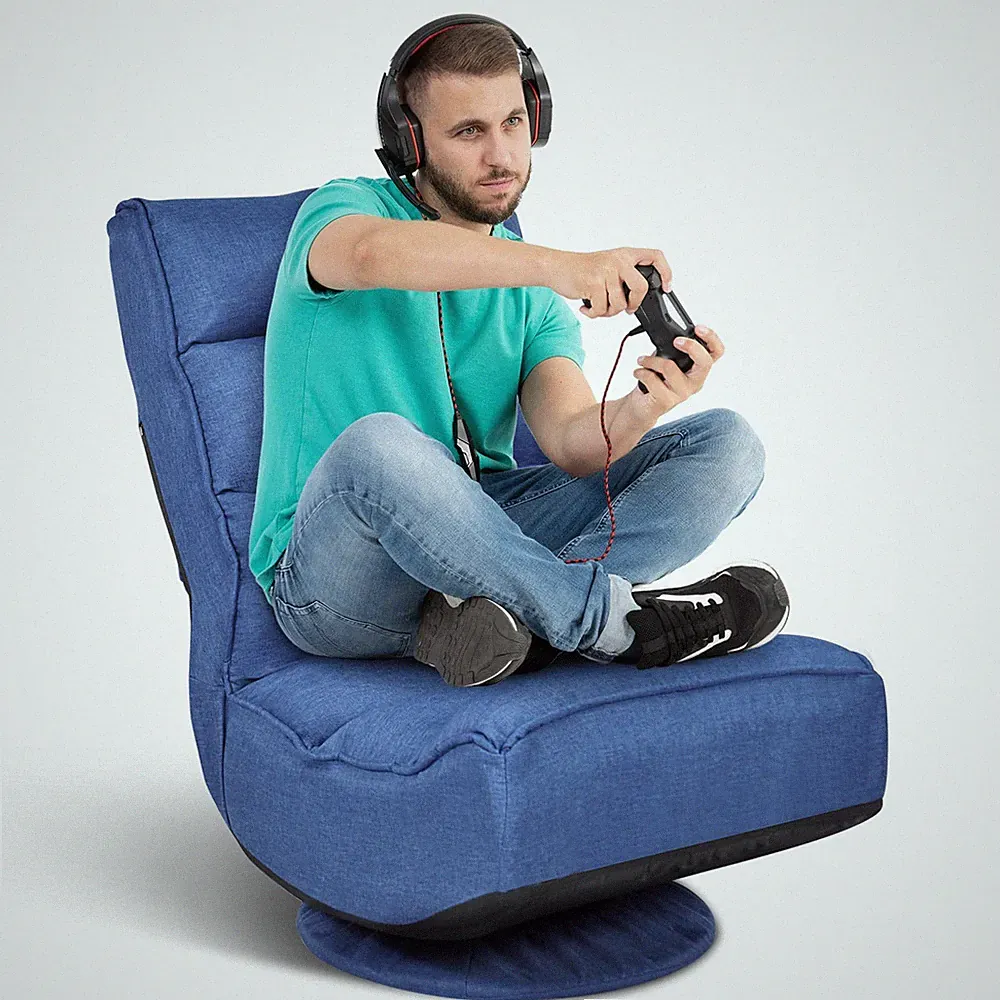 Reclining Folding Floor Gaming Chair for Home, Office and Lounging, Reading w...