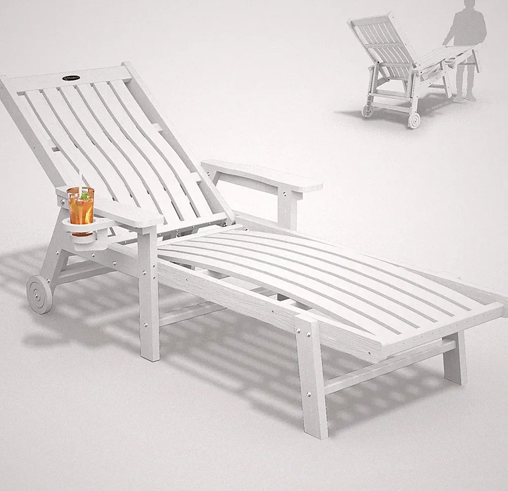 THOEOE Patio Chaise Lounge Chair, Oversized Lounge Chair Outdoor with 5 Position