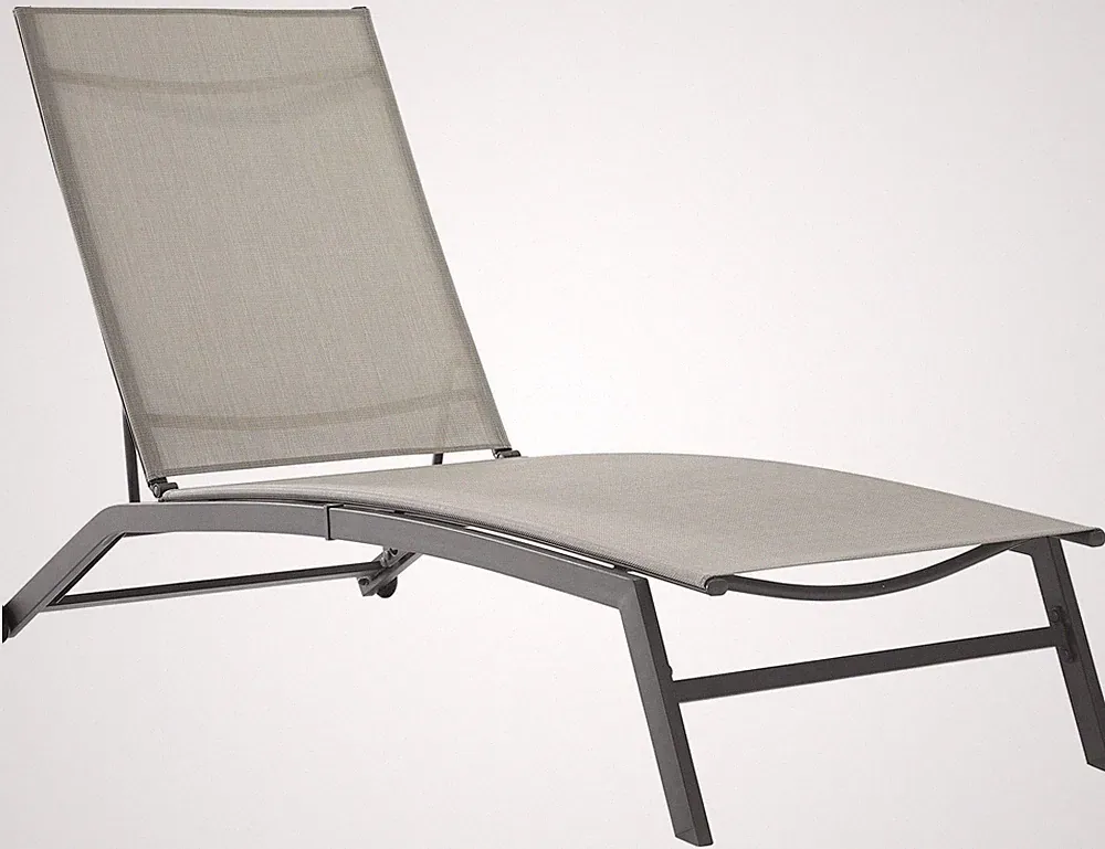 Weaver Reclining Mesh Outdoor Chaise Lounge Chair with Wheels for Patio, Deck...